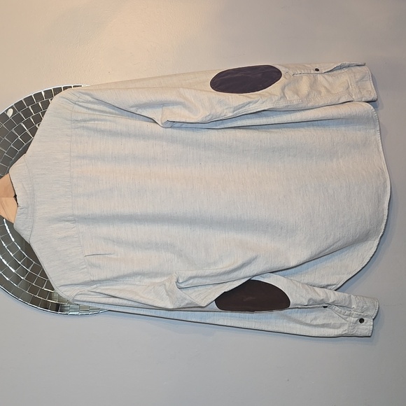 J. Crew White Heathered Chamois Elbow-Patch Botton Down Flannel Cotton Shirt - Picture 6 of 15